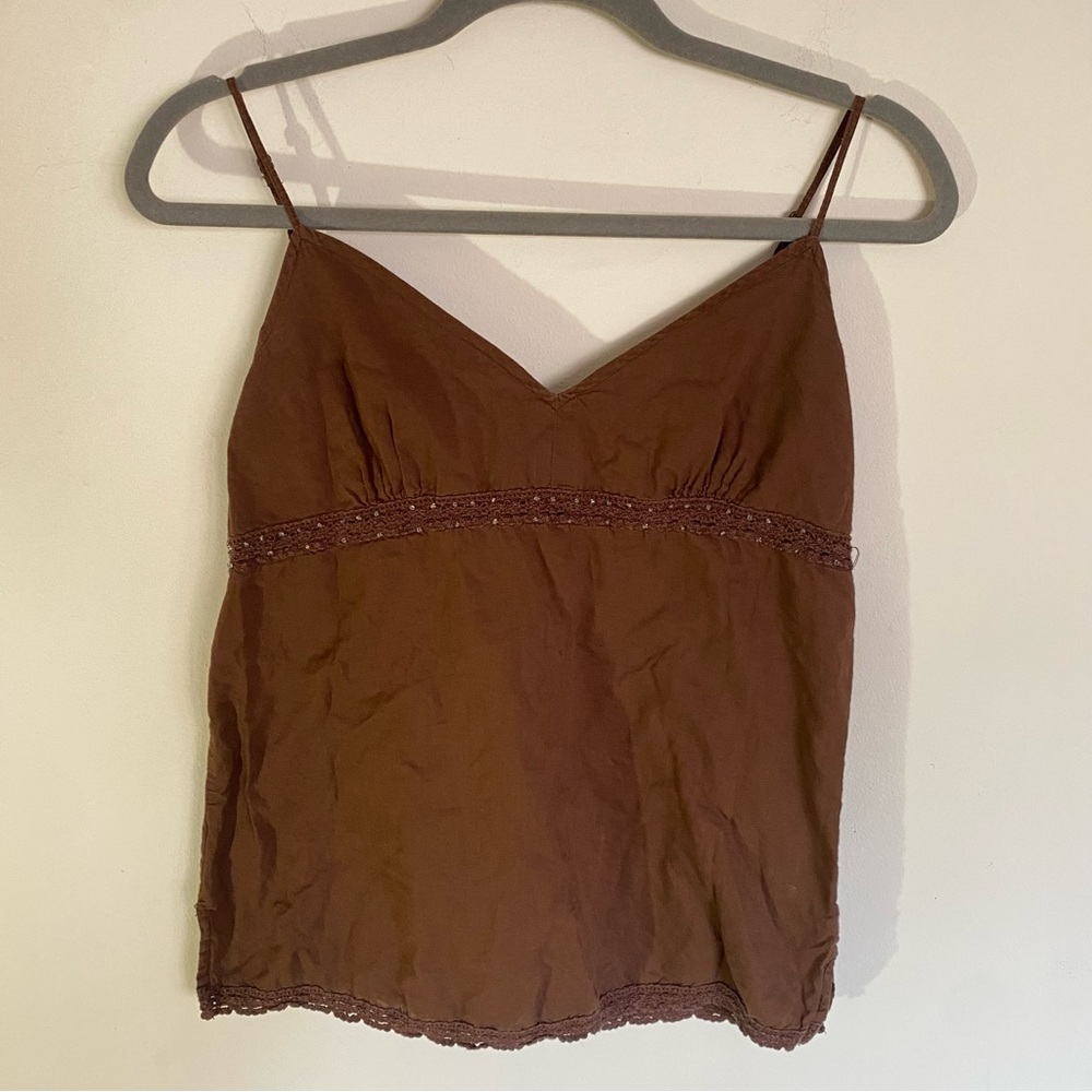 Aeropostale Y2k inspired Brown Crochet Camisole